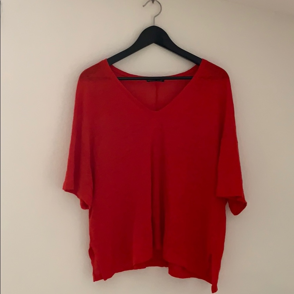 Zara Basic Collection linen blend short sleeve tee